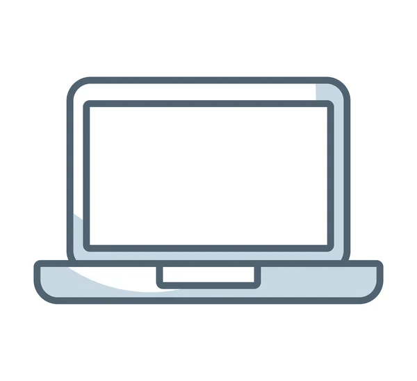 Computer portatile linea piatta icona — Vettoriale Stock