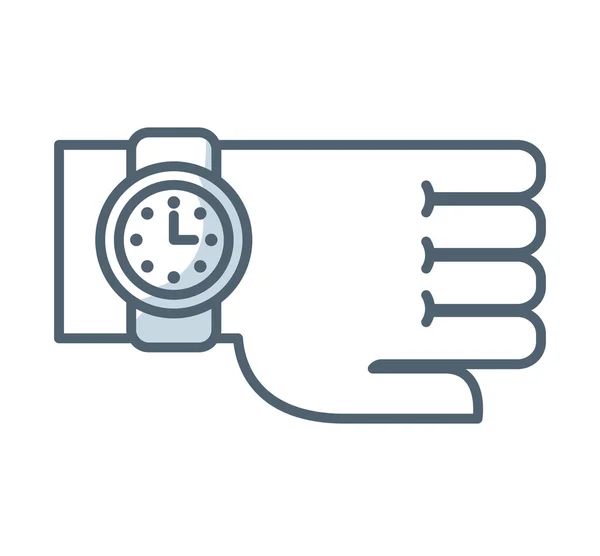Reloj de tiempo reloj icono plano — Vector de stock