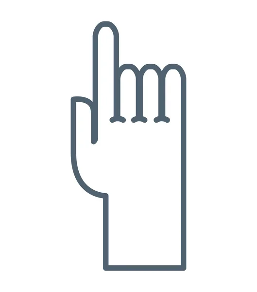 Hand human flat line icon — Stock Vector