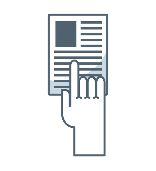 Documento en papel línea plana icono — Vector de stock