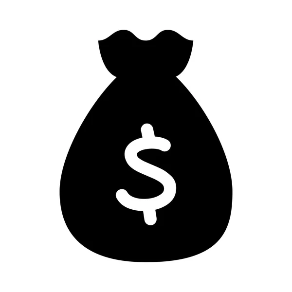 Sac argent ligne plate icône — Image vectorielle