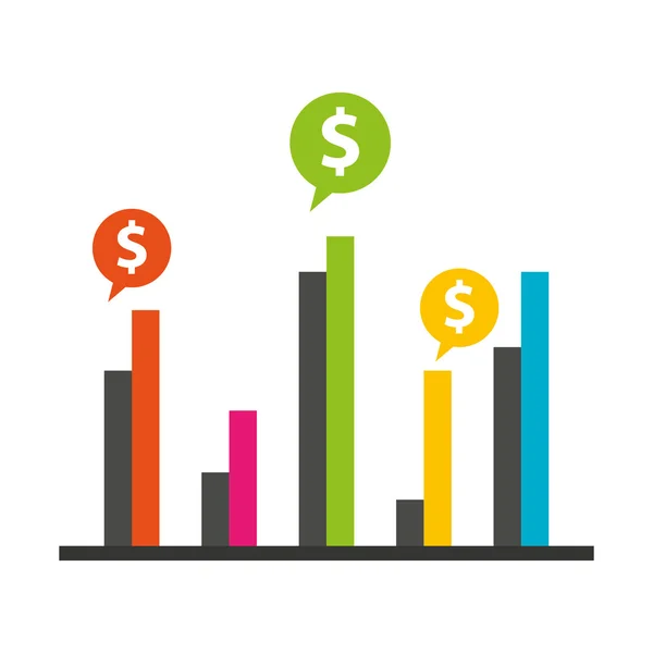 Bares estadísticas economía infografías — Vector de stock