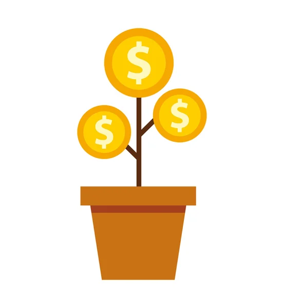 Rostlina s mince peníze — Stockový vektor