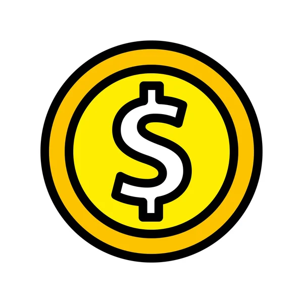 Münzgeld-Flatline-Symbol — Stockvektor