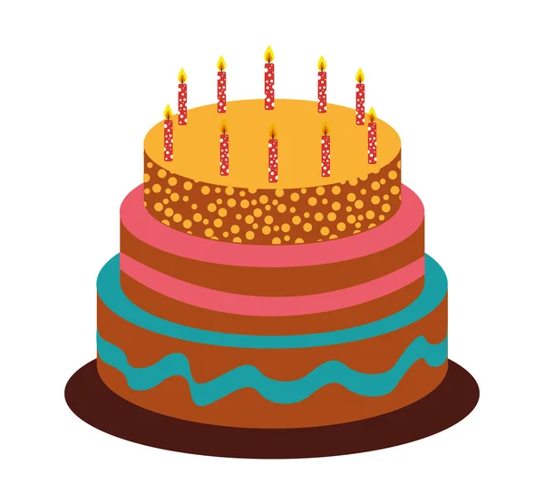 おいしい甘いケーキ誕生日 — ストックベクタ