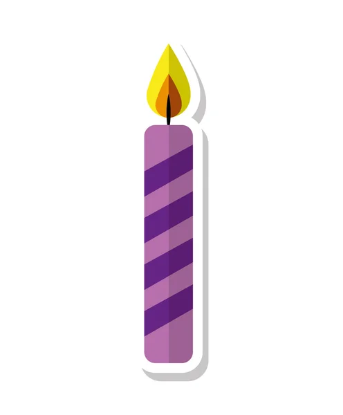 Vela llama cumpleaños aislado icono — Vector de stock