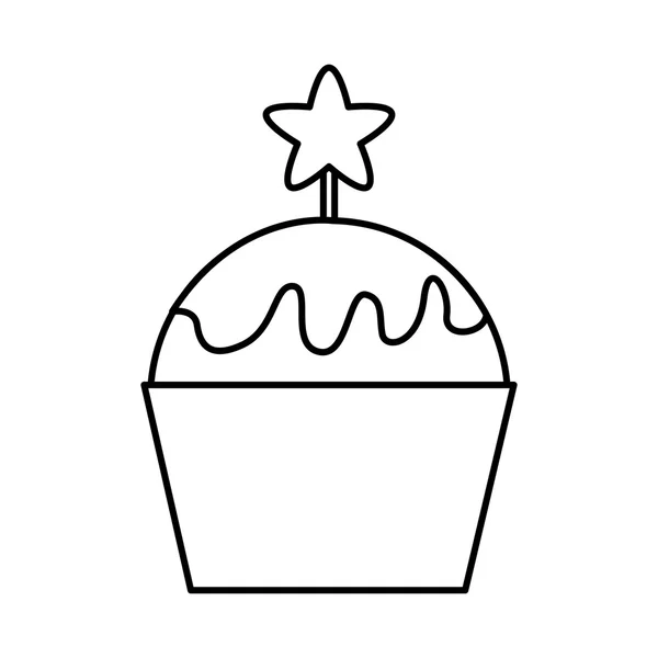 Heerlijke cupcake viering geïsoleerde pictogram — Stockvector