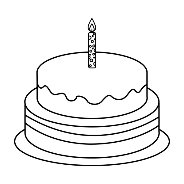 Смачний день народження солодкого торта — стоковий вектор