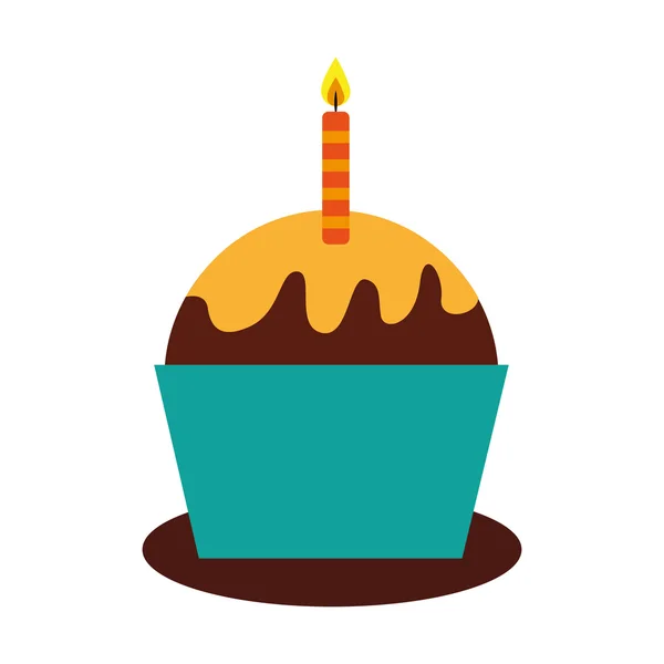 Delicioso ícone isolado celebração cupcake —  Vetores de Stock