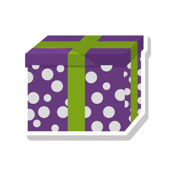 Giftbox birthday present isolated icon — Stock Vector