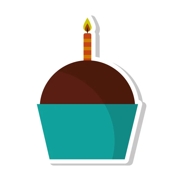 Delicioso ícone isolado celebração cupcake —  Vetores de Stock
