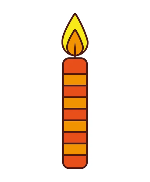 Candle flame birthday isolated icon — Stock Vector