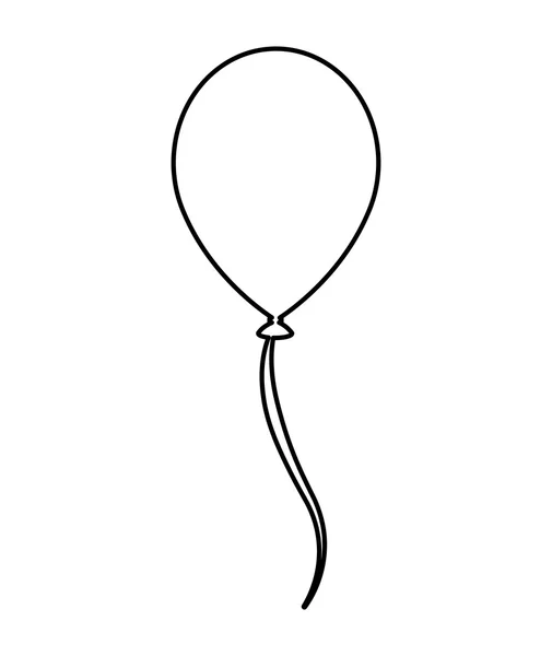 Balloon air birthday isolated icon — Stock Vector