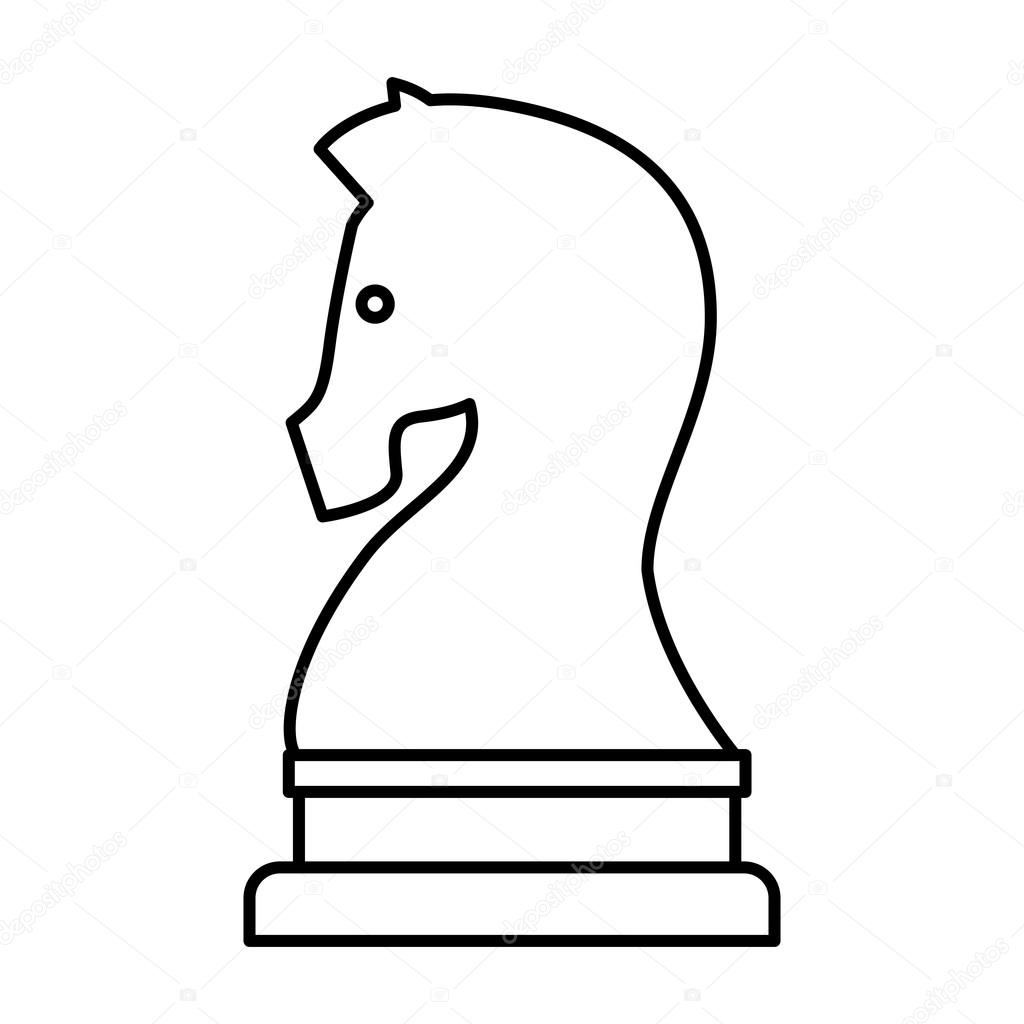 horse piece chess isolated icon