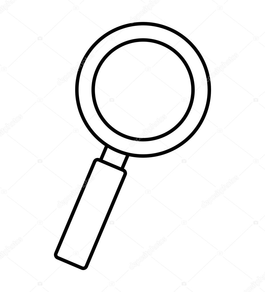 search magnifying glass flat line icon