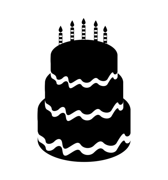 Lezzetli tatlı pasta doğum günü — Stok Vektör