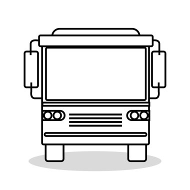 otobüs araç siluet izole simgesi