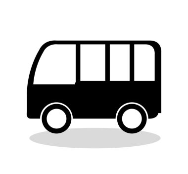 otobüs araç siluet izole simgesi