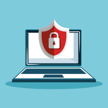 Internet güvenlik kavramı düz simgeler