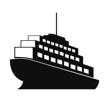 cruise gemi izole simgesi