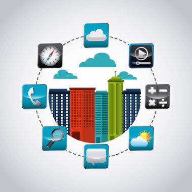 Cityscape app store simgeleri ile