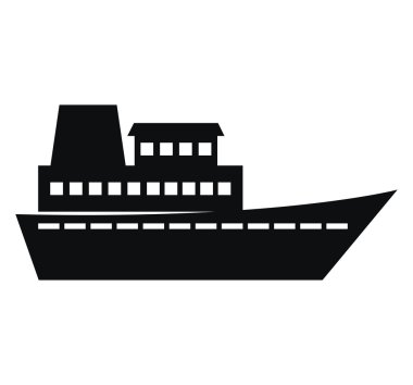 cruise gemi izole simgesi