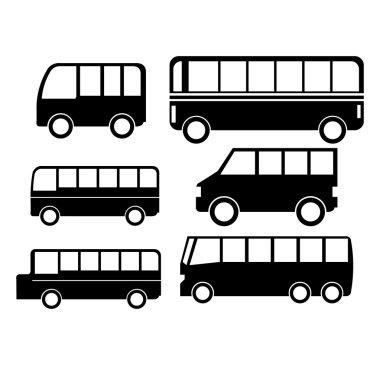 otobüs servisi izole Icons set