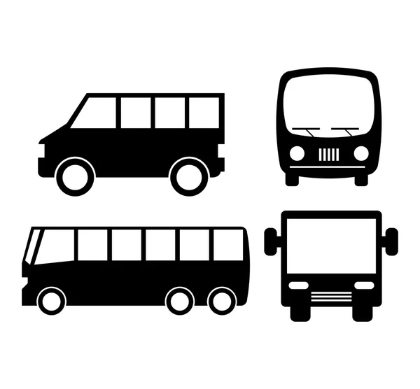 Autobusová doprava nastavit izolovanou ikony — Stockový vektor