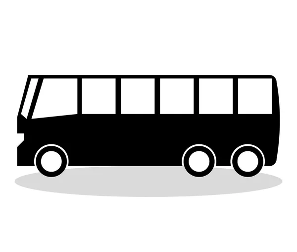 Otobüs araç siluet izole simgesi — Stok Vektör