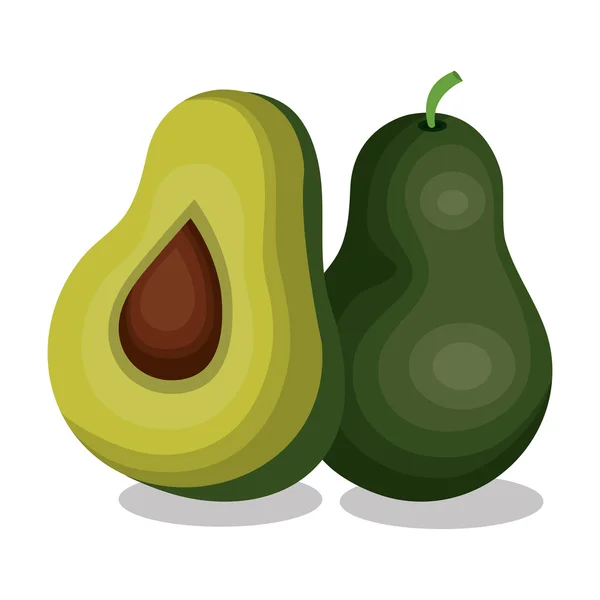 Delicious vegetable avocado isolated icon — Stock Vector