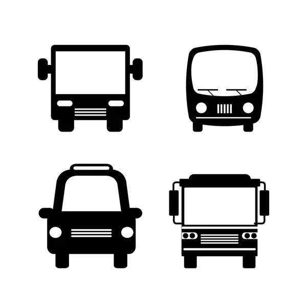 Bus service set isolated icons — Stock Vector