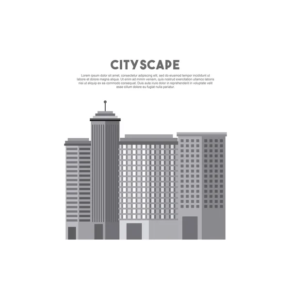 Stadsbilden byggnader skyline ikonen — Stock vektor