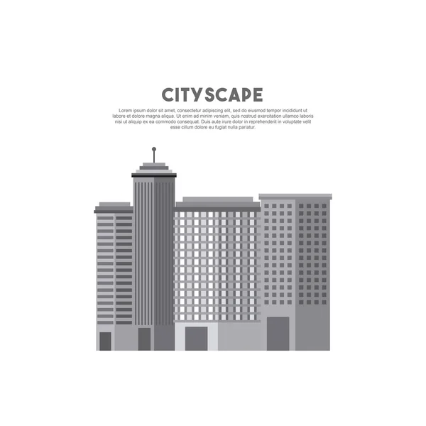 Edificios de paisaje urbano skyline icono — Vector de stock