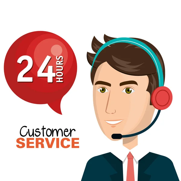 Customer service agent working online — Stock Vector