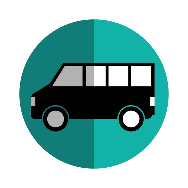 Bus vehicle silhouette isolated icon — Stock Vector