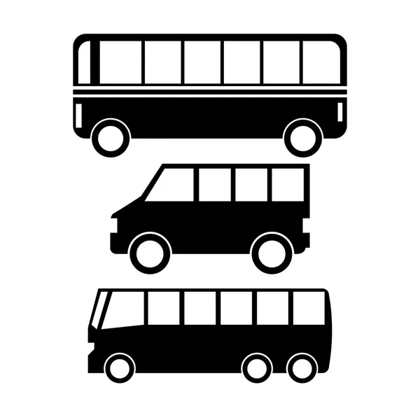 Bus service set isolated icons — Stock Vector