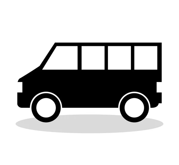 Bus vehículo silueta aislado icono — Vector de stock