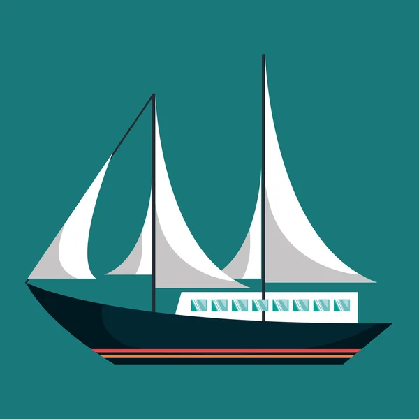 Zeilboot schip geïsoleerde pictogram — Stockvector