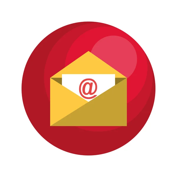 Umschlag-E-Mail mit Arroba-Symbol — Stockvektor