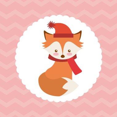 sevimli hayvan yılbaşı kutlama kartı