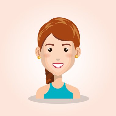 Genç kadın avatar izole edilmiş simge