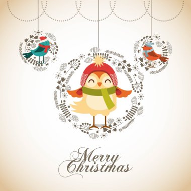 sevimli hayvan yılbaşı kutlama kartı