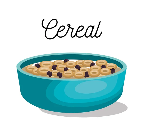 Plato de cereales sano aislado — Vector de stock