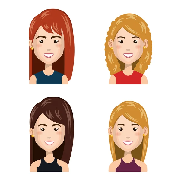 Young people set avatars — Stock Vector