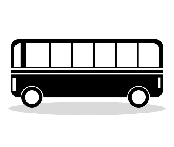 バス車両シルエットの分離アイコン — ストックベクタ