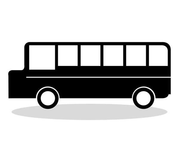 Autobusová vozidla silueta izolované ikona — Stockový vektor