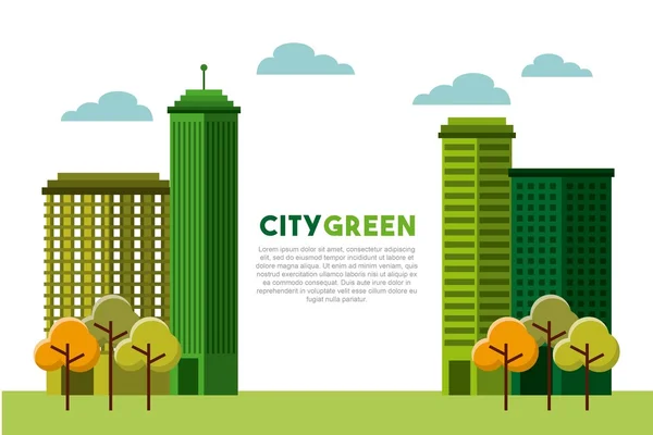 都市緑の生態景観 — ストックベクタ