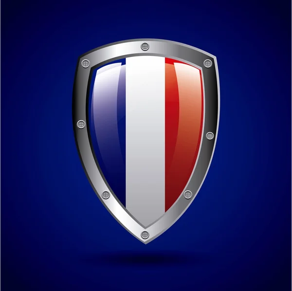 Emblema da frança com cores da bandeira francesa — Vetor de Stock