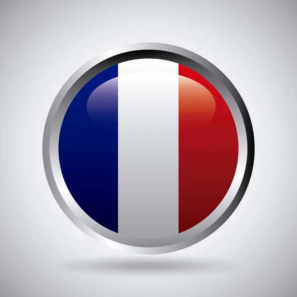 France emblem with french flag colors — Stock Vector