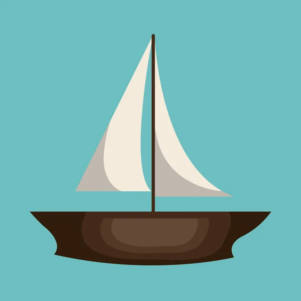 Barco de vela icono aislado — Vector de stock